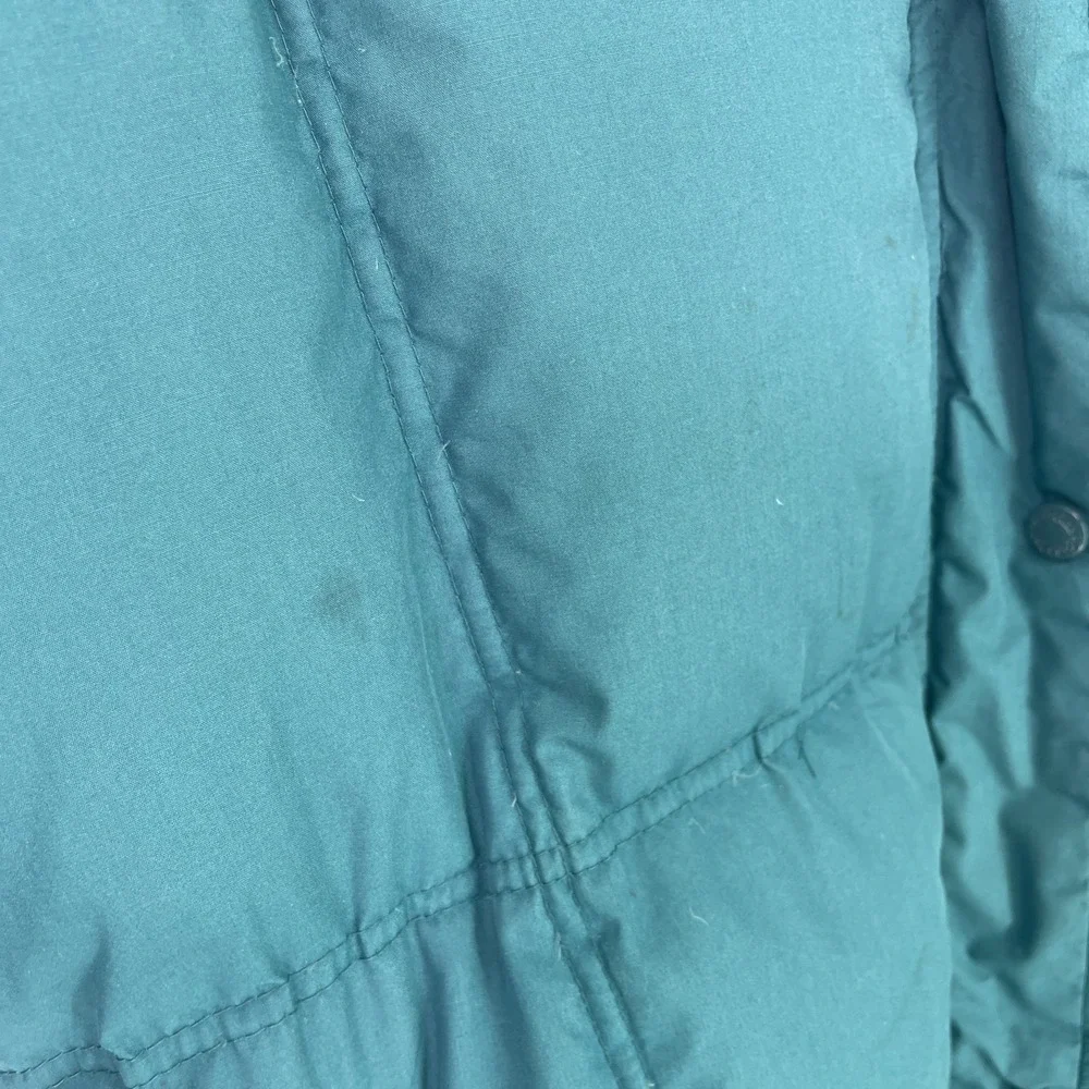 Vintage 90s Cabela's Quilted Down Parka Full Length Long Women's L‎ Hooded Teal